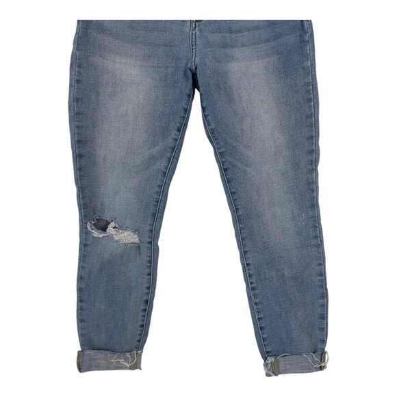 Pistola Distressed Light Wash Denim Cuffed Skinny Jeans Womens Size 29 Cotton Bl - Picture 8 of 13